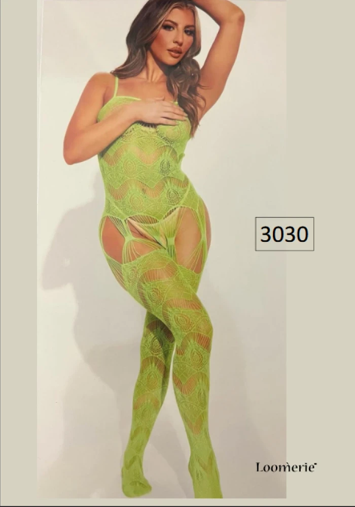 #3030 - Yeşil Loomerie 3030 Kadın Vücut Çorabı - Şık ve Rahat İç Çamaşırı