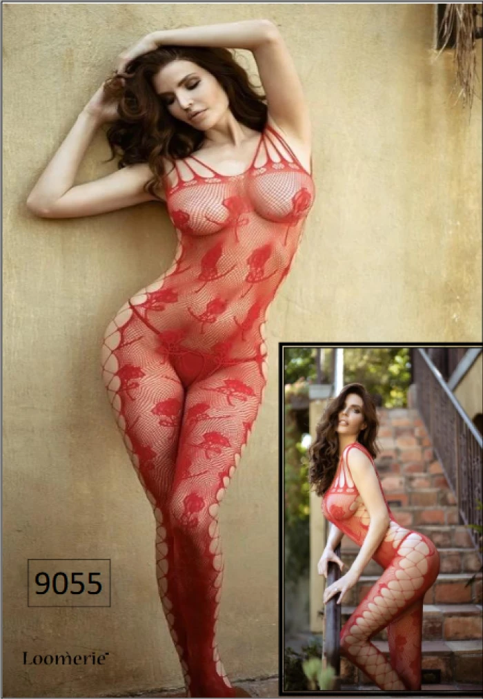 #9055 - Loomerie 9055 Kadın Vücut Çorabı-Kırmızı Şık ve Rahat İç Çamaşırı