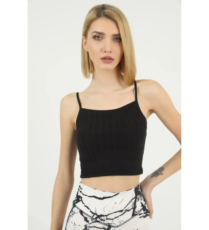#2205 - Şık ve Rahat Fitilli İp Askı Crop Ürünü - Meinetoile