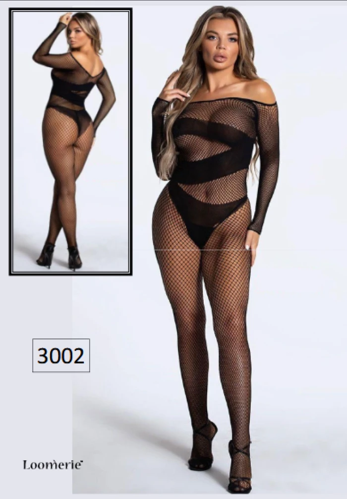 #3002 - Şıklığı ve Konforu Buluşturan Loomerie 3002 Siyah Kadın Vücut Çorabı